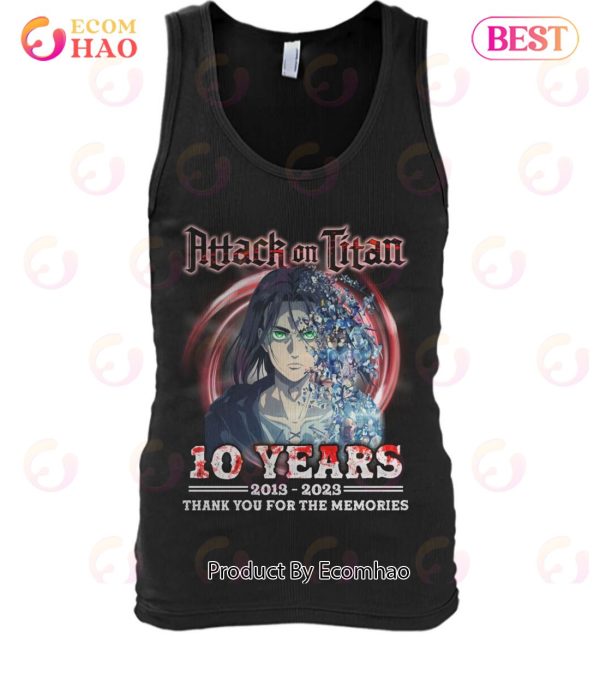 Attack On Titan 10 Years 2013 – 2023 Thank You For The Memories T-Shirt