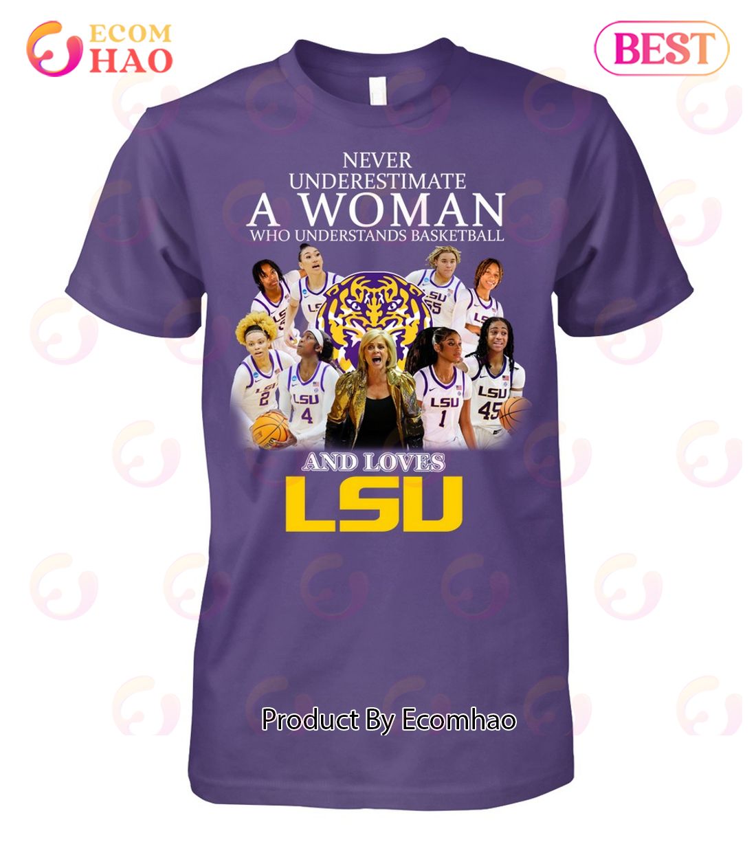 Never Underestimate Who Understands Basketball And Loves LSU T-Shirt