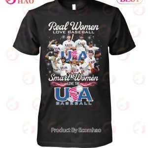 Real Women Love Baseball Smart Women Love The USA Baseball T-Shirt
