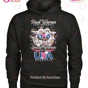 Real Women Love Baseball Smart Women Love The USA Baseball T-Shirt
