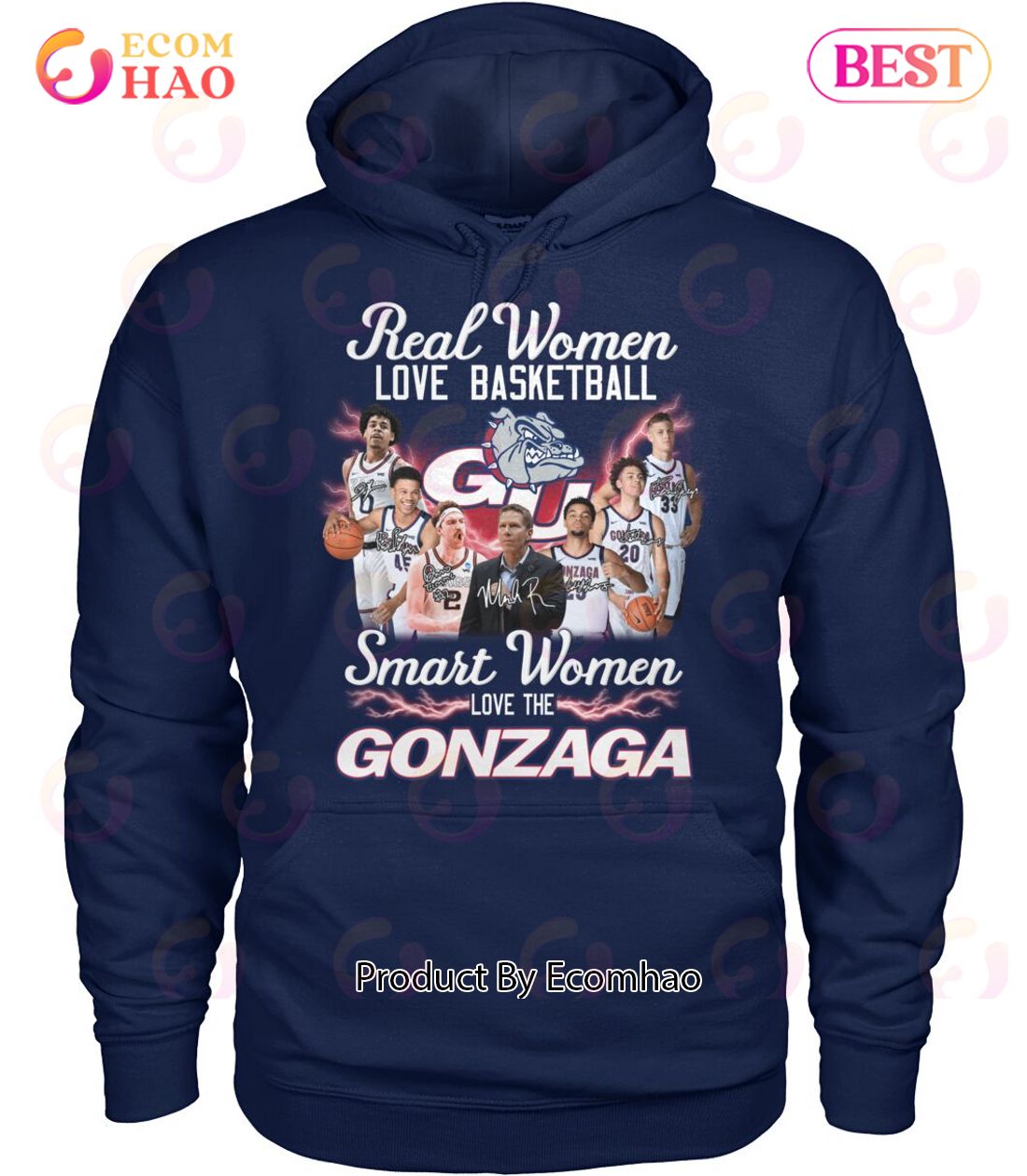 Real Women Love Basketball Smart Women Love The Gonzaga T-Shirt