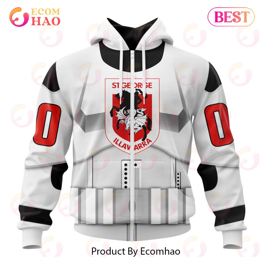 NRL St. George Illawarra Dragons Special Star Wars Design 3D Hoodie