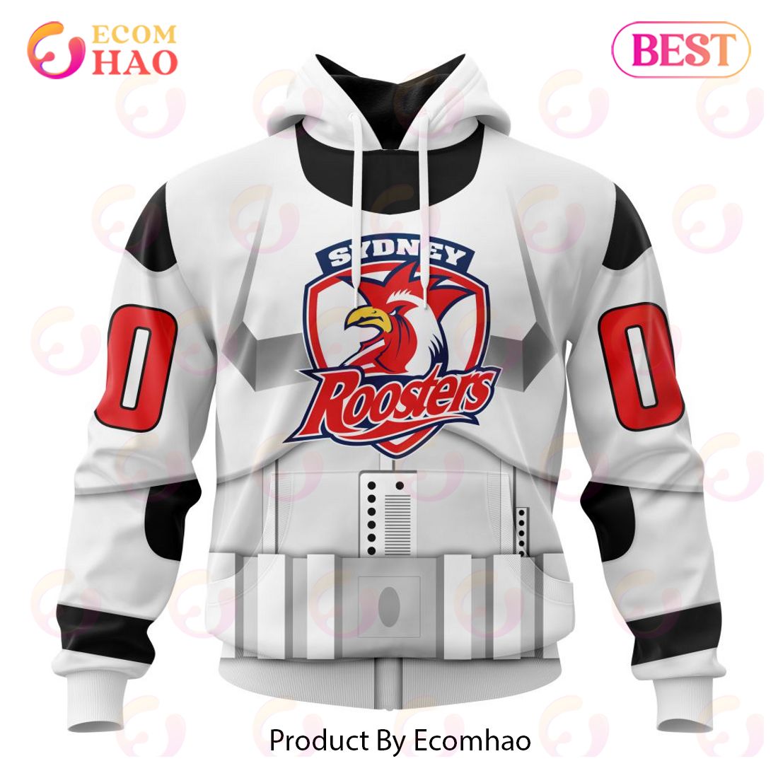 NRL Sydney Roosters Special Star Wars Design 3D Hoodie