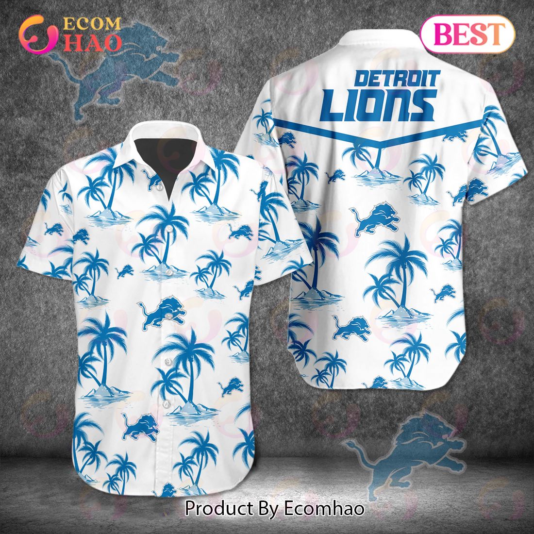 Tropical NFL Detroit Lions Button Shirt