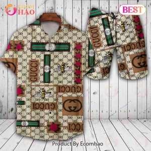 Gucci Bee Flower GC Hawaiian Shirt And Shorts
