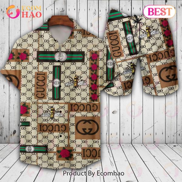 Gucci Bee Flower GC Hawaiian Shirt And Shorts