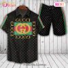 Gucci Blue Flower GC Hawaiian Shirt And Shorts