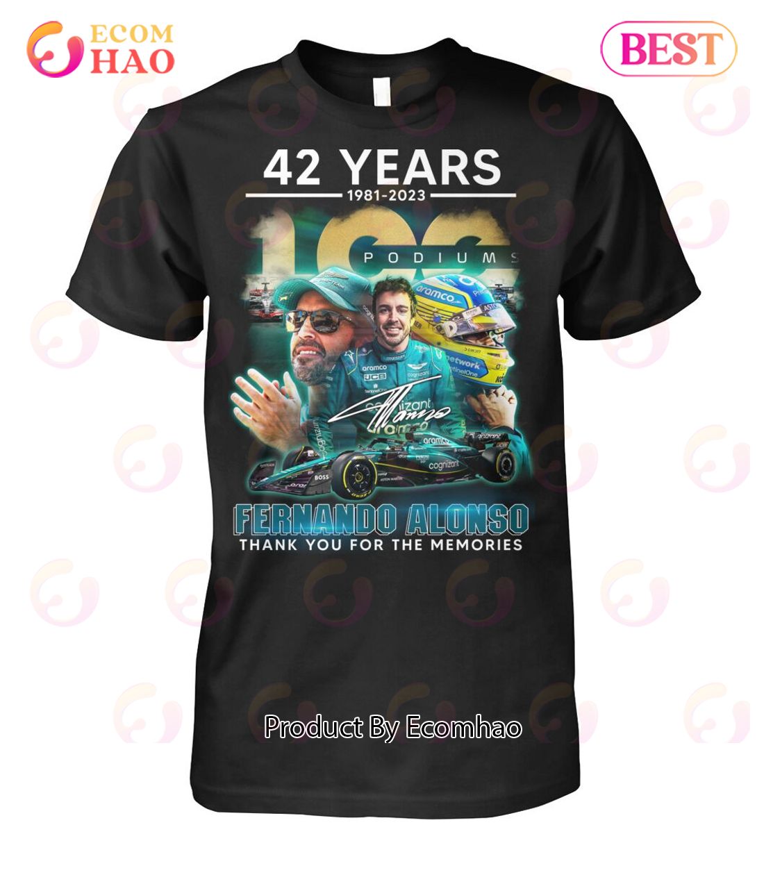 42 Years 1981 – 2023 Podiums Fernando Alonso Thank You For The Memories T-Shirt