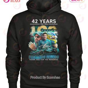 42 Years 1981 – 2023 Podiums Fernando Alonso Thank You For The Memories T-Shirt