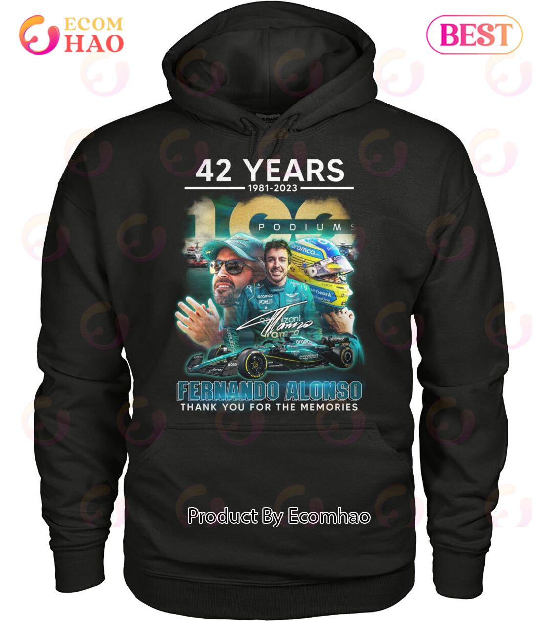 42 Years 1981 – 2023 Podiums Fernando Alonso Thank You For The Memories T-Shirt