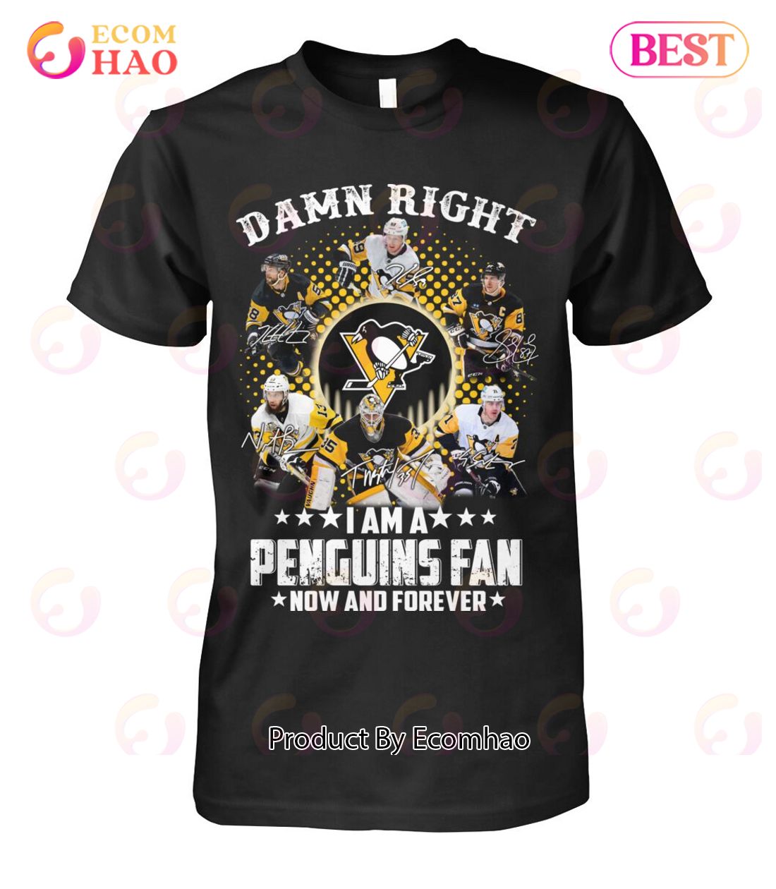 Damn Right I Am A Penguins Fan Now And Forever T-Shirt