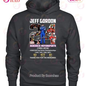 Jeff Gordon Hendrick Motorsports 1992 – 2016 Thank You For The Memories T-Shirt