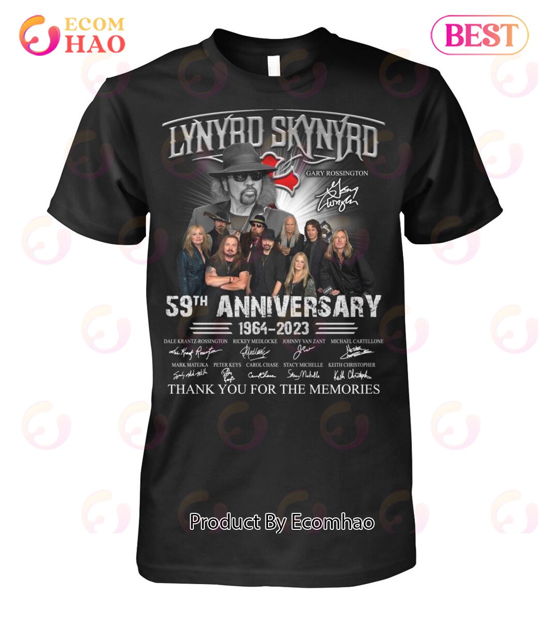 Lynyrd Skynyrd Gary Rossington 59th Anniversary 1964 – 2023 Thank You For The Memories T-Shirt