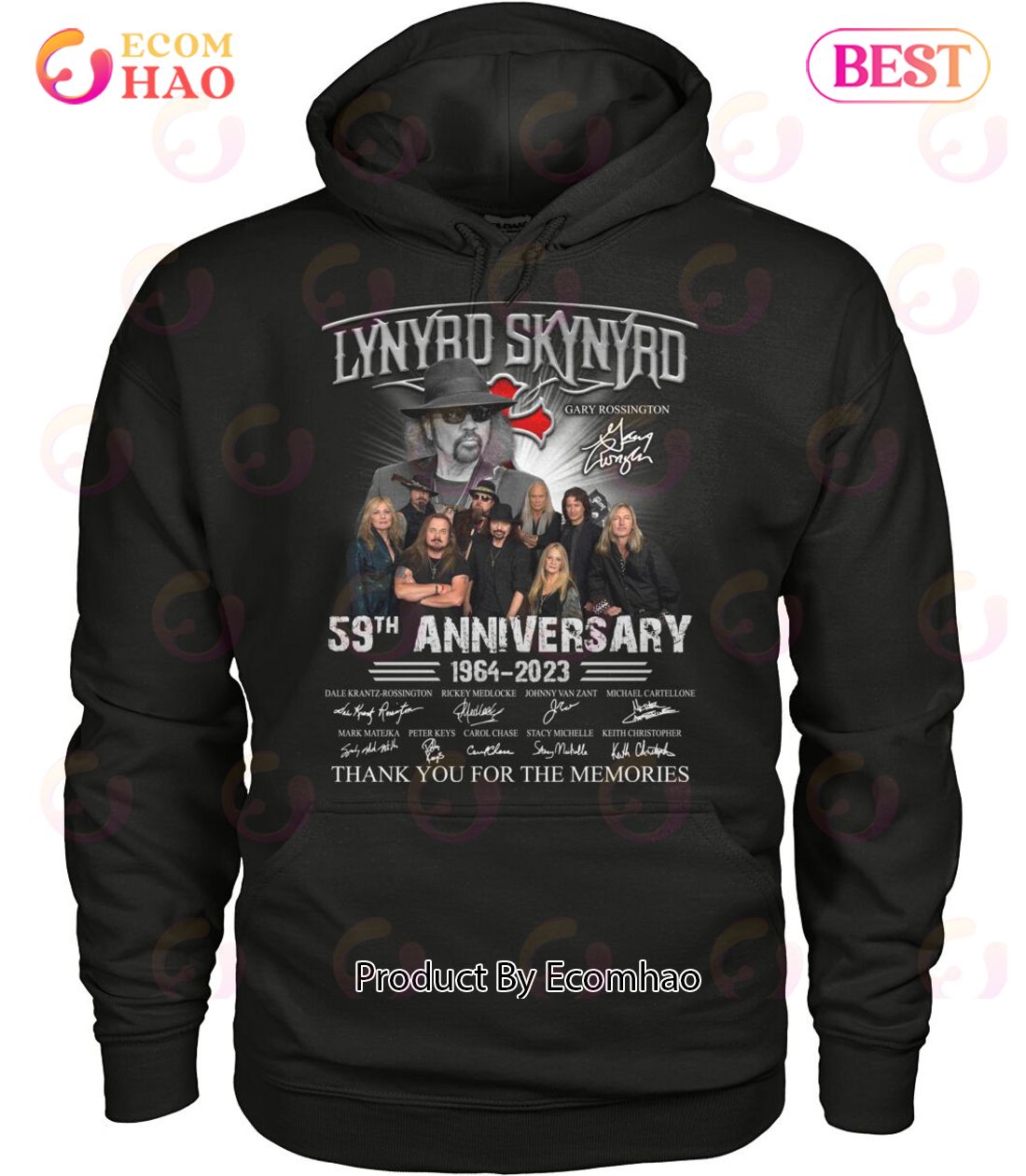 Lynyrd Skynyrd Gary Rossington 59th Anniversary 1964 – 2023 Thank You For The Memories T-Shirt