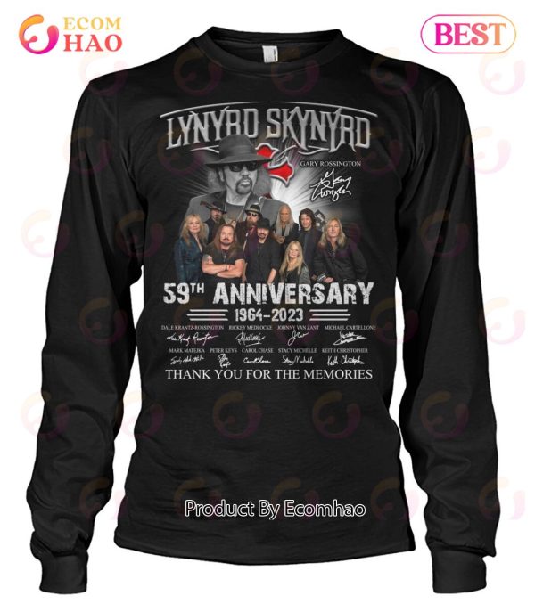 Lynyrd Skynyrd Gary Rossington 59th Anniversary 1964 – 2023 Thank You For The Memories T-Shirt