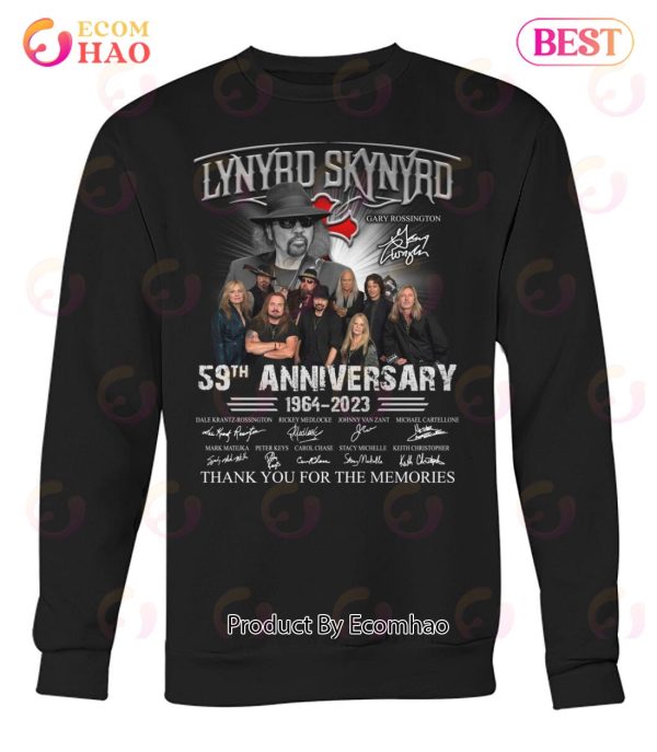 Lynyrd Skynyrd Gary Rossington 59th Anniversary 1964 – 2023 Thank You For The Memories T-Shirt