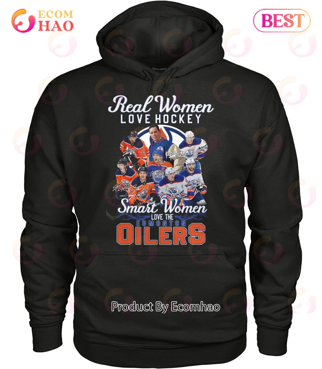 Real Women Love Hockey Smart Women Love The Edmonton Oilers T-Shirt