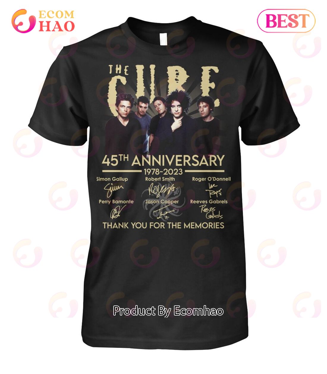 The Cure 45th Anniversary 1978 – 2023 Thank You For The Memories T-Shirt