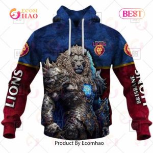AFL Brisbane Lions Warrior 2023 3D Hoodie