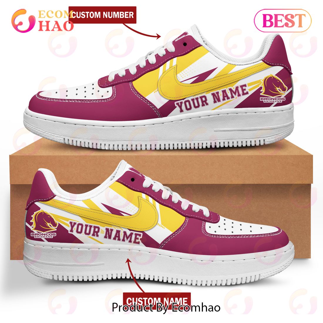 NRL Brisbane Broncos Air Force 1 Custom Name