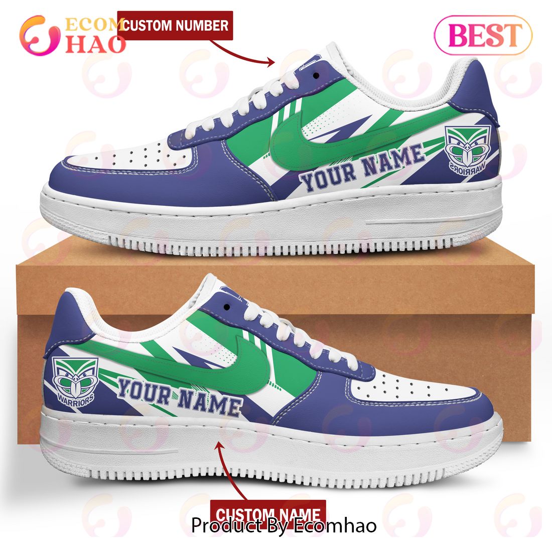 NRL New Zealand Warriors Air Force 1 Custom Name