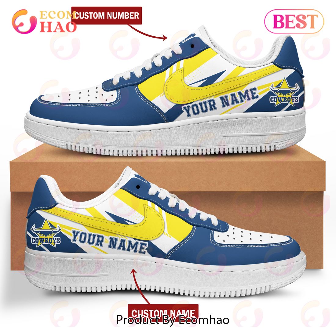 NRL NQ Cowboys Air Force 1 Custom Name