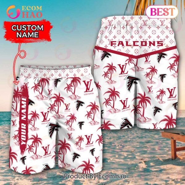 NFL Atlanta Falcons Louis Vuitton Logo Pattern Hawaiian Shirt & Shorts
