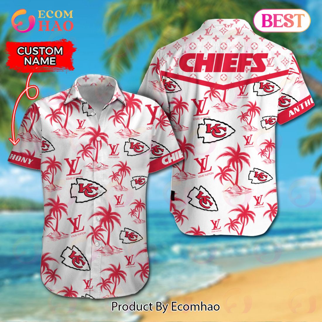 Kansas City Chiefs Symbol Louis Vuitton Hawaiian Shirt - Listentee