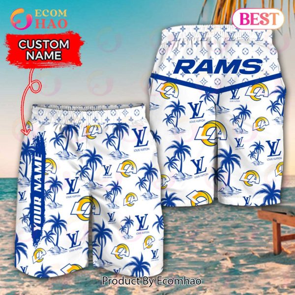 NFL Los Angeles Rams Louis Vuitton Logo Pattern Hawaiian Shirt & Shorts