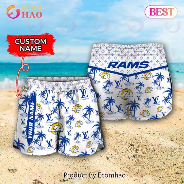 NFL Los Angeles Rams Louis Vuitton Logo Pattern Hawaiian Shirt & Shorts