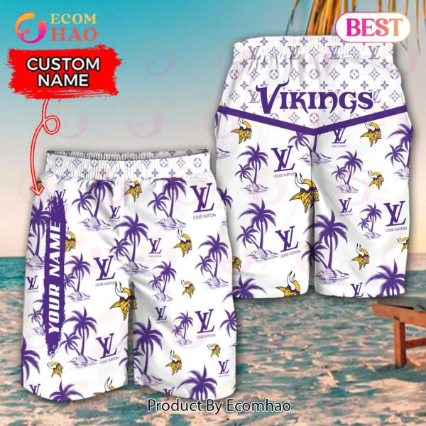 NFL Minnesota Vikings Louis Vuitton Logo Pattern Hawaiian Shirt & Shorts