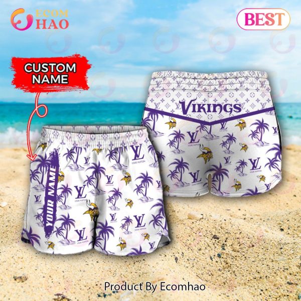 NFL Minnesota Vikings Louis Vuitton Logo Pattern Hawaiian Shirt & Shorts
