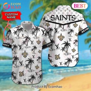 NFL New Orleans Saints Louis Vuitton Logo Pattern Hawaiian Shirt & Shorts