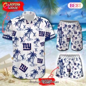 NFL New York Giants Louis Vuitton Logo Pattern Hawaiian Shirt & Shorts