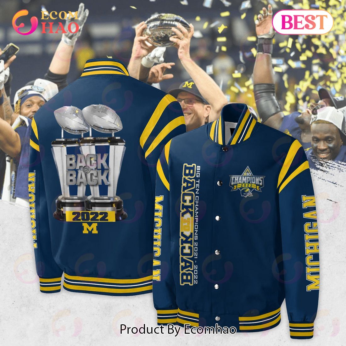 Michigan Wolverines Big Ten Champions Baseball Jacket