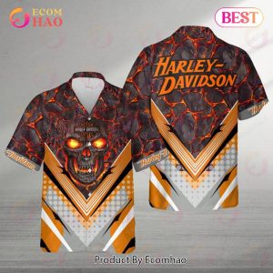 Harley Davidson Skull Hawaiian Shirt