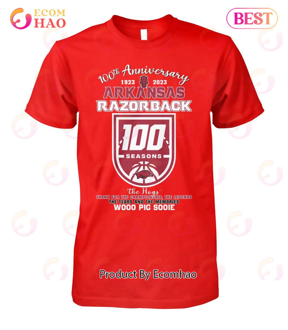 100th Anniversary 1023 – 2023 Arkansas Razorback 100 Seasons The Hogs Wooo Pig Sooie Thank You For The Memories T-Shirt