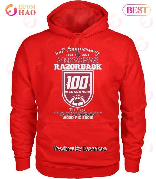 100th Anniversary 1023 – 2023 Arkansas Razorback 100 Seasons The Hogs Wooo Pig Sooie Thank You For The Memories T-Shirt