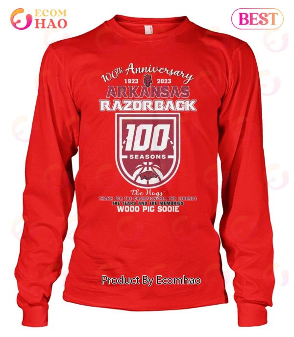 100th Anniversary 1023 – 2023 Arkansas Razorback 100 Seasons The Hogs Wooo Pig Sooie Thank You For The Memories T-Shirt