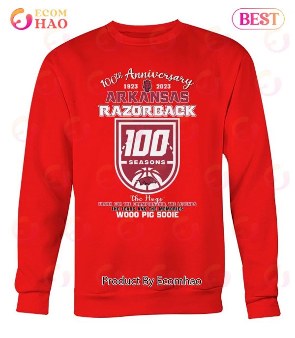 100th Anniversary 1023 – 2023 Arkansas Razorback 100 Seasons The Hogs Wooo Pig Sooie Thank You For The Memories T-Shirt