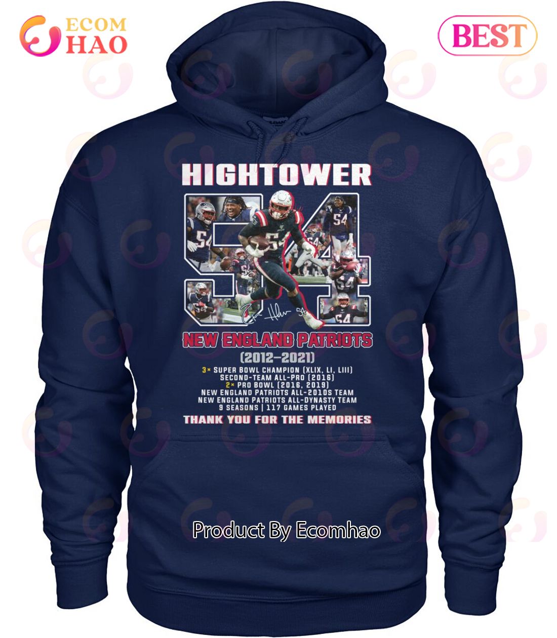 Hightower New England Patriots 2012 – 2021 Thank You For The Memories T-Shirt