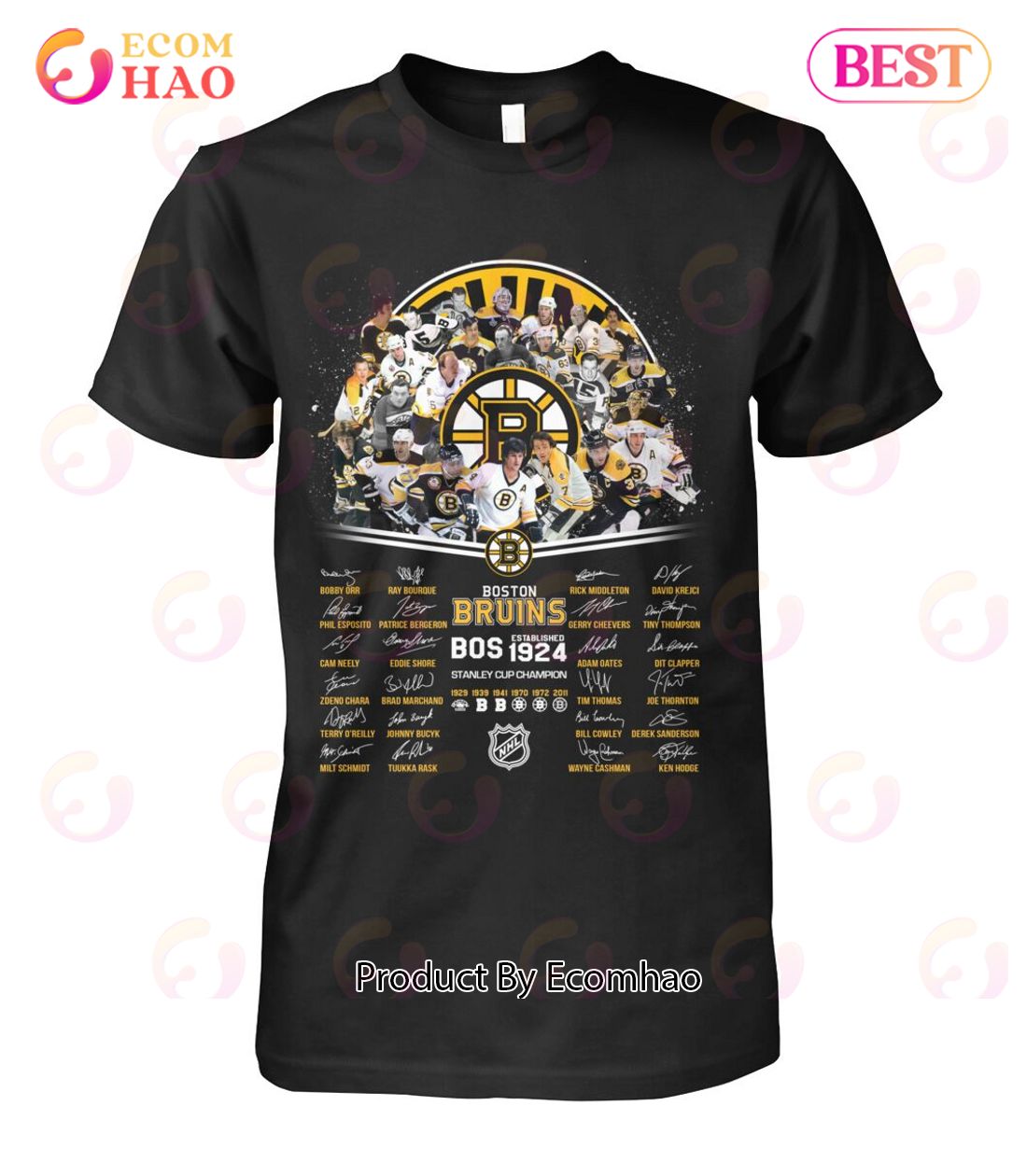 NHL Boston Bruins Established 1924 Stanley Cup Champion T-Shirt