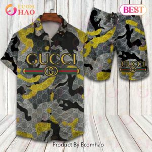 Gucci Camouflage GC Hawaiian Shirt And Shorts