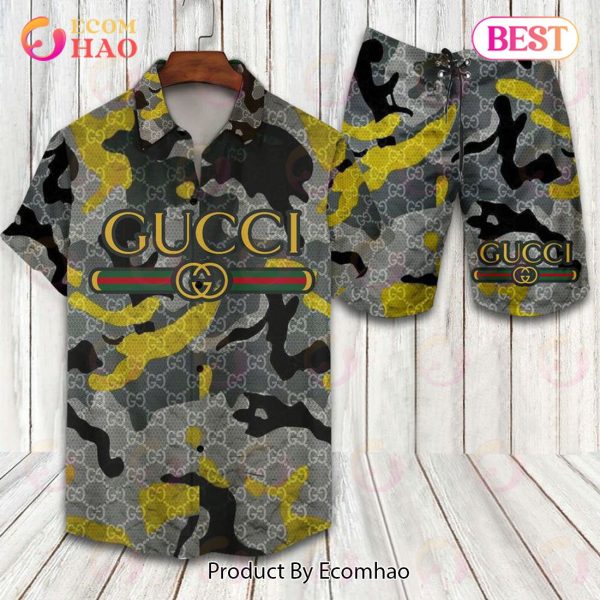 Gucci Camouflage GC Hawaiian Shirt And Shorts