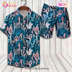 Gucci Coral Pattern GC Hawaiian Shirt And Shorts