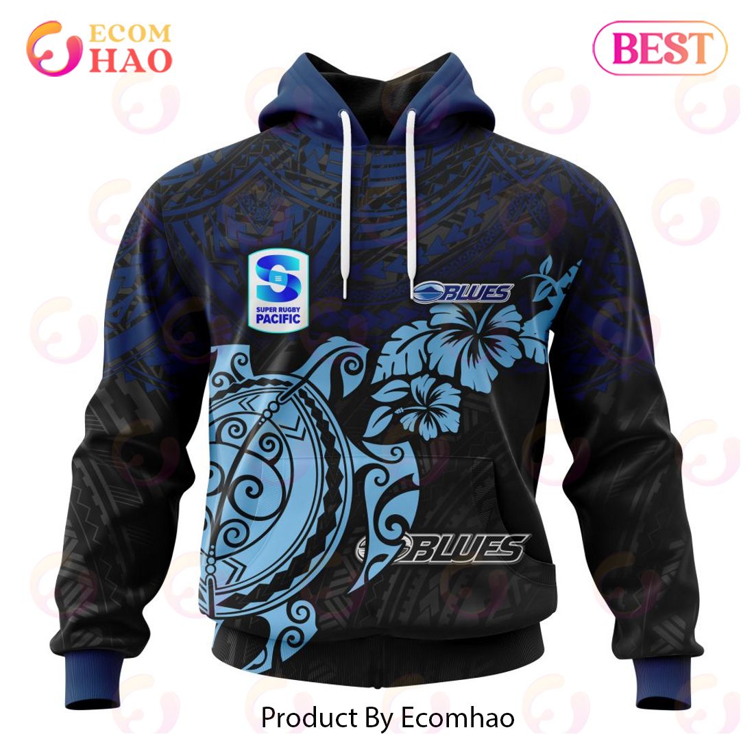 Super Rugby ACT Brumbies Special Polynesian Design 3D Hoodie