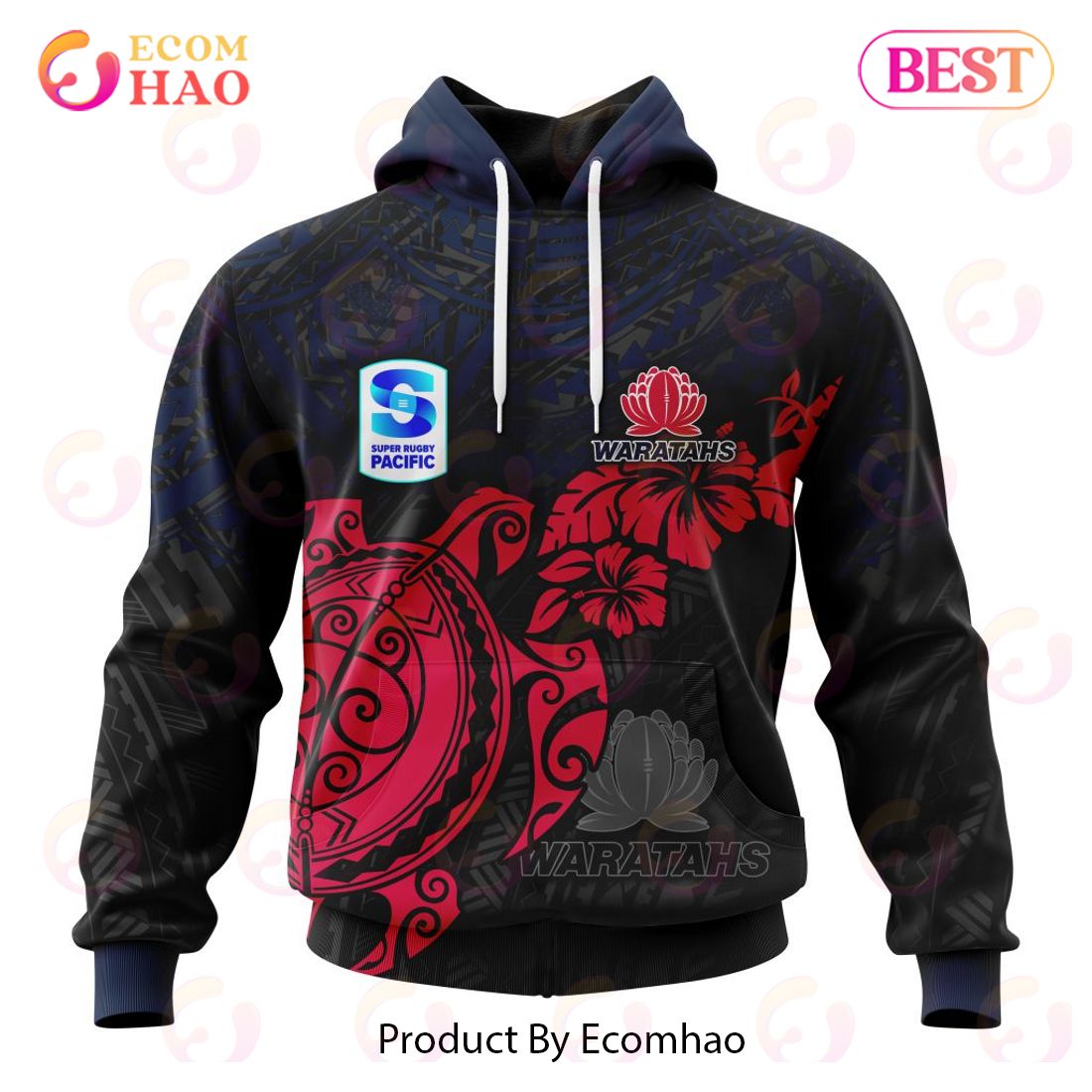 Super Rugby Wellington Huricanes Special Polynesian Design 3D Hoodie