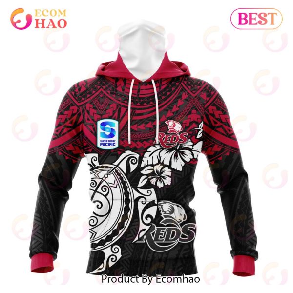 Super Rugby Queensland Reds Special Polynesian Design 3D Hoodie