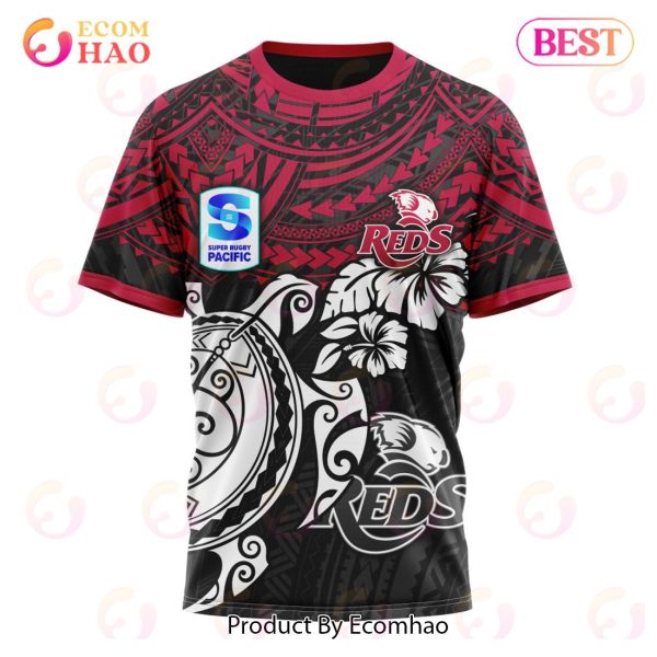 Super Rugby Queensland Reds Special Polynesian Design 3D Hoodie
