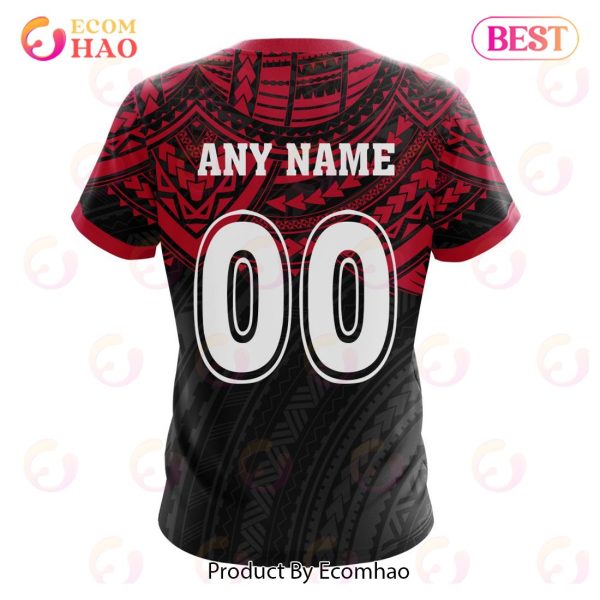 Super Rugby Queensland Reds Special Polynesian Design 3D Hoodie